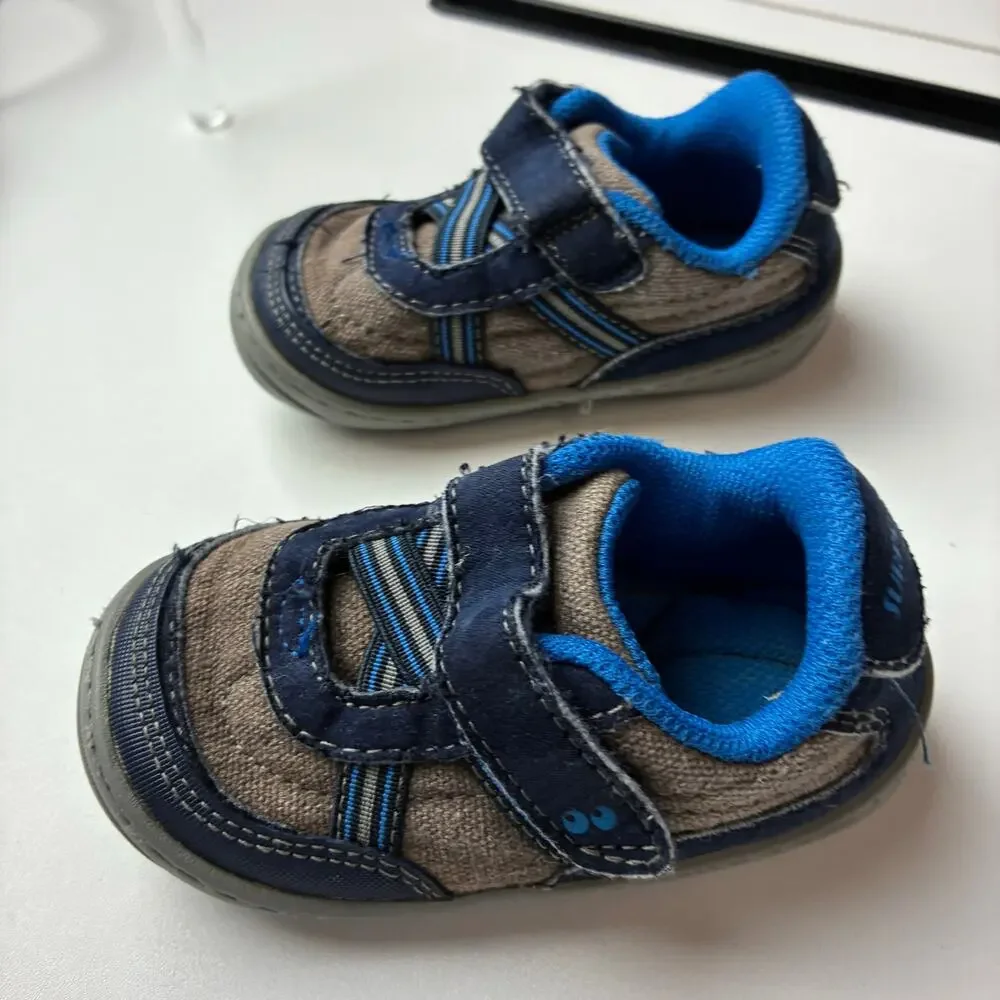 Surprise by Stride Rite Andy Blue & Gray Walking Sneakers Baby/Toddler Boys 5